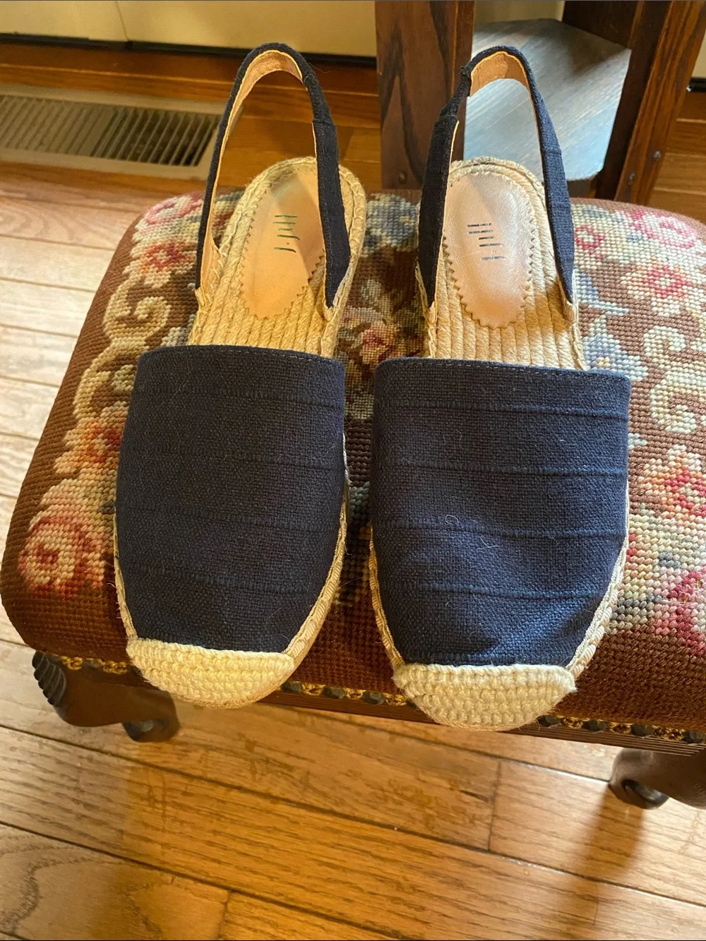 J. Jill  Navy Canvas Espadrille Slingback Shoes
